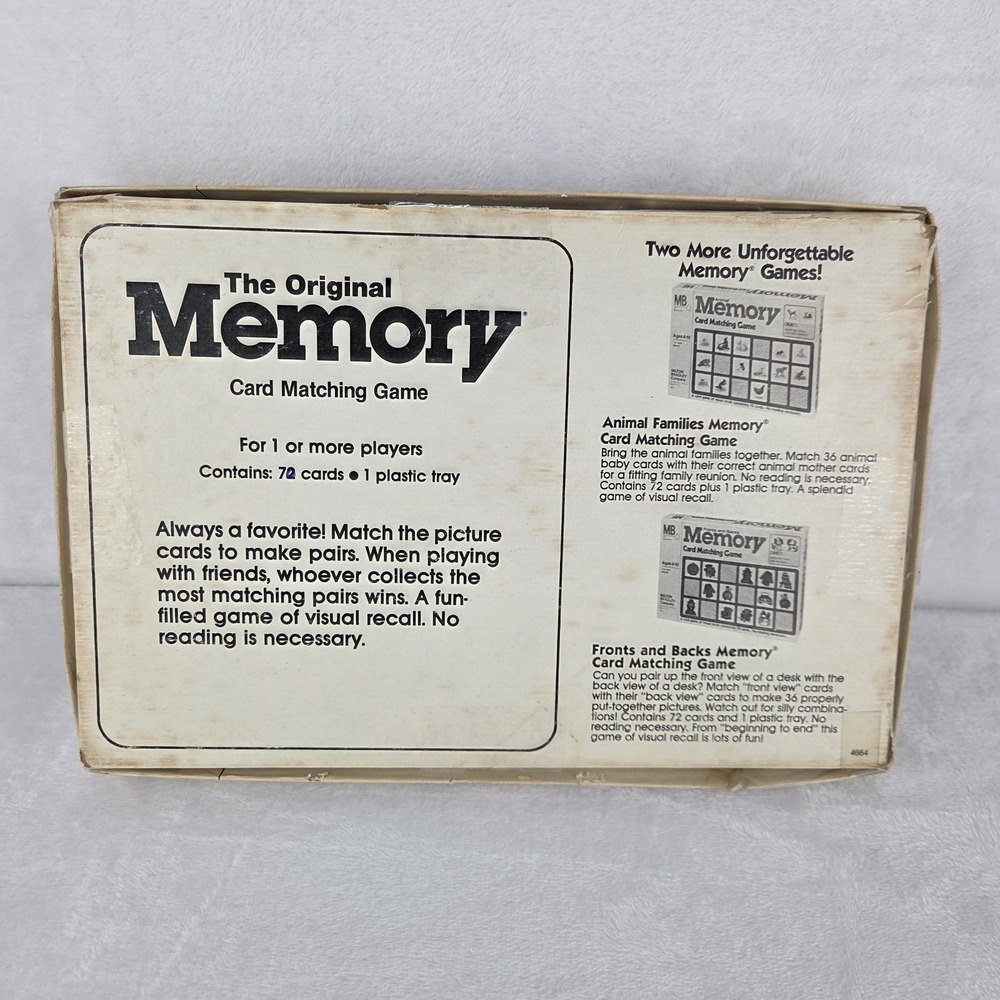 Vintage 1980 Milton Bradley The Original Memory Game 4664 35 Pairs 70 Cards - Picture 12 of 14